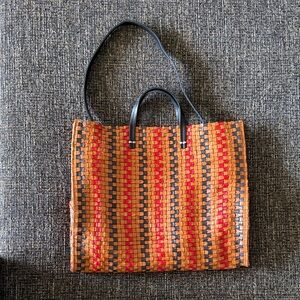 Clare V Multicolor Woven Simple Tote Bag